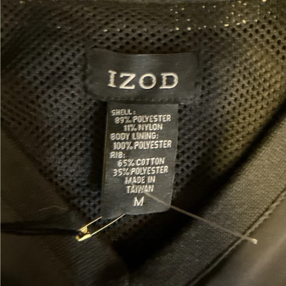 Izod Mens Black Microfiber Wind Vest Medium Xtreme Function Golfwear